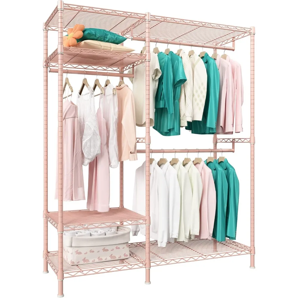 

Clothes Rack Heavy Duty Loads 700LBS Clothing Racks for Hanging Clothes Metal Garment Rack Freestanding Wardrobe Closet Sturdy