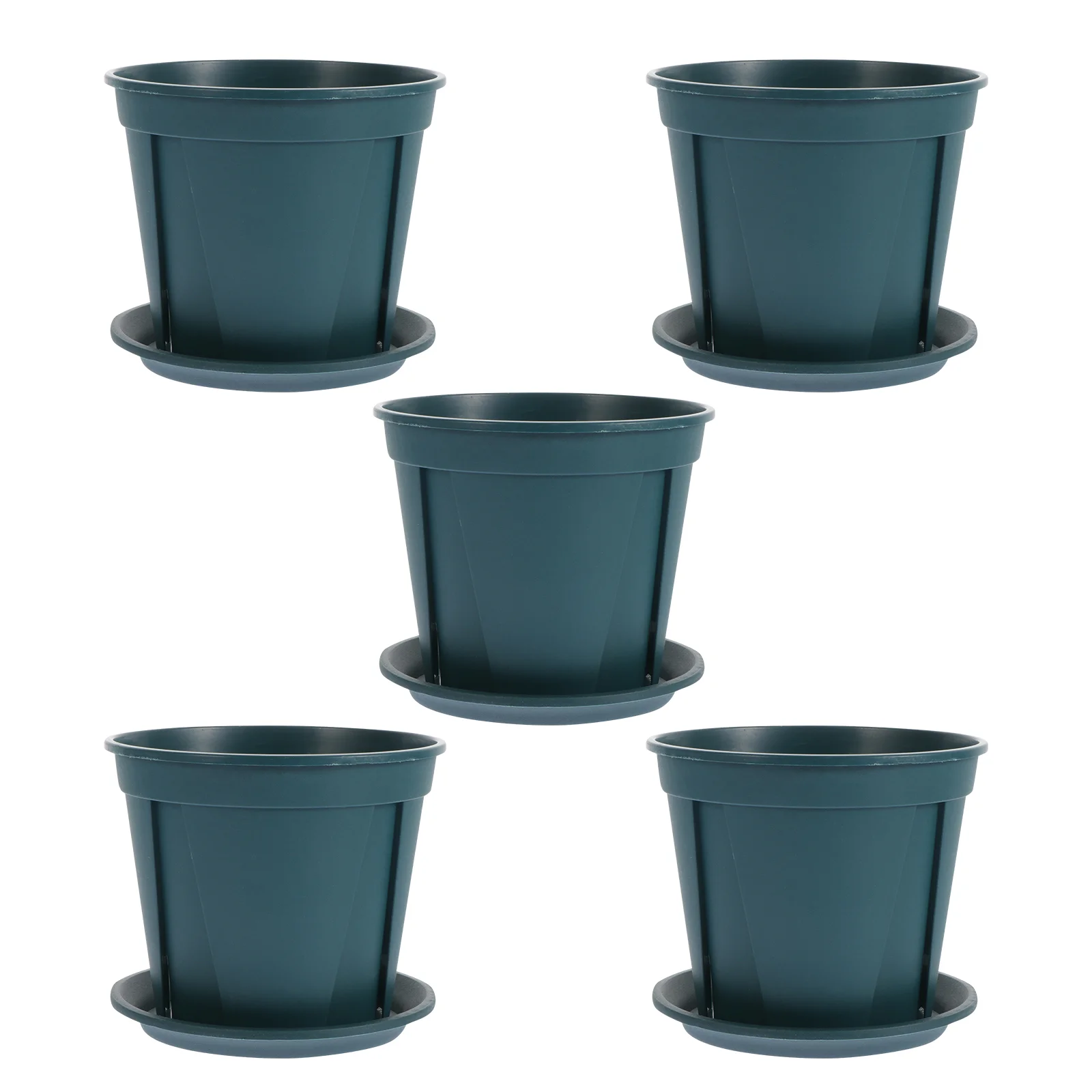 

5 Sets Plant Pots Plastic Flower Pot Drainage Hole Trays Decorative Gardening Pots Window Box Planter Indoor