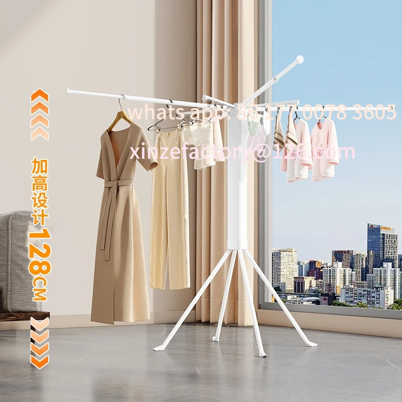 

Customizable drying rack Floor-to-ceiling multifunctional hanger Balcony folding drying rack