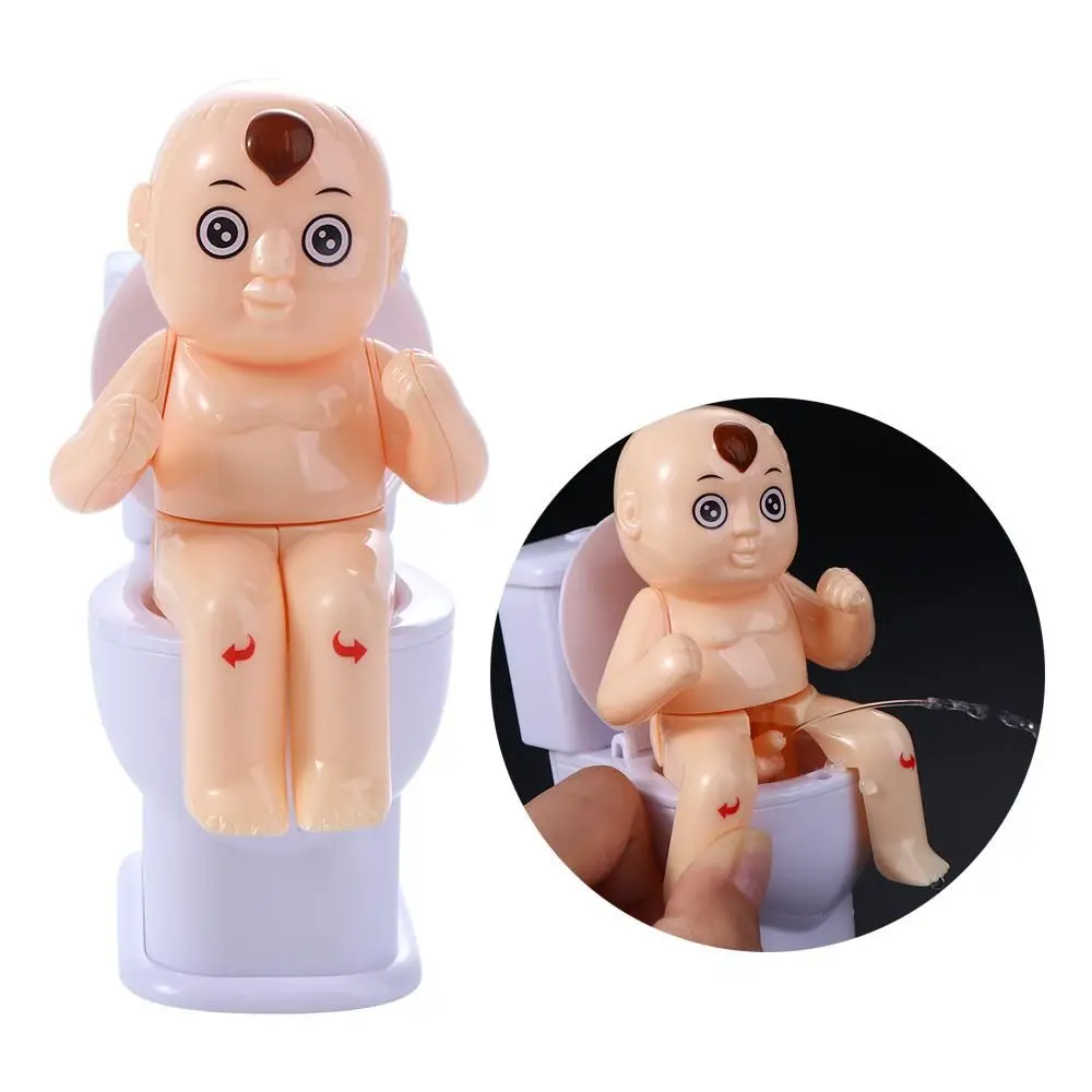 Gag Toy Cartoon Patterns Humanoid Doll Funny Spray Prank Toilet Pee Boy Water Spray Toy Mini Sprinkler Toilet Squirt Joke Toy