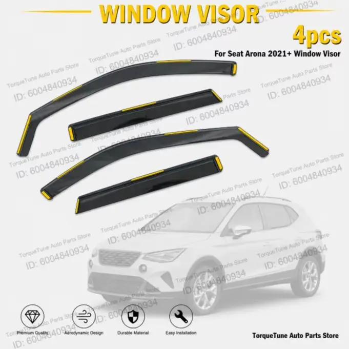 Injection Deflector Premium Direct Fit Easy Installation Window Visor Wind Deflector For Seat Arona 2021+ Car Accessories