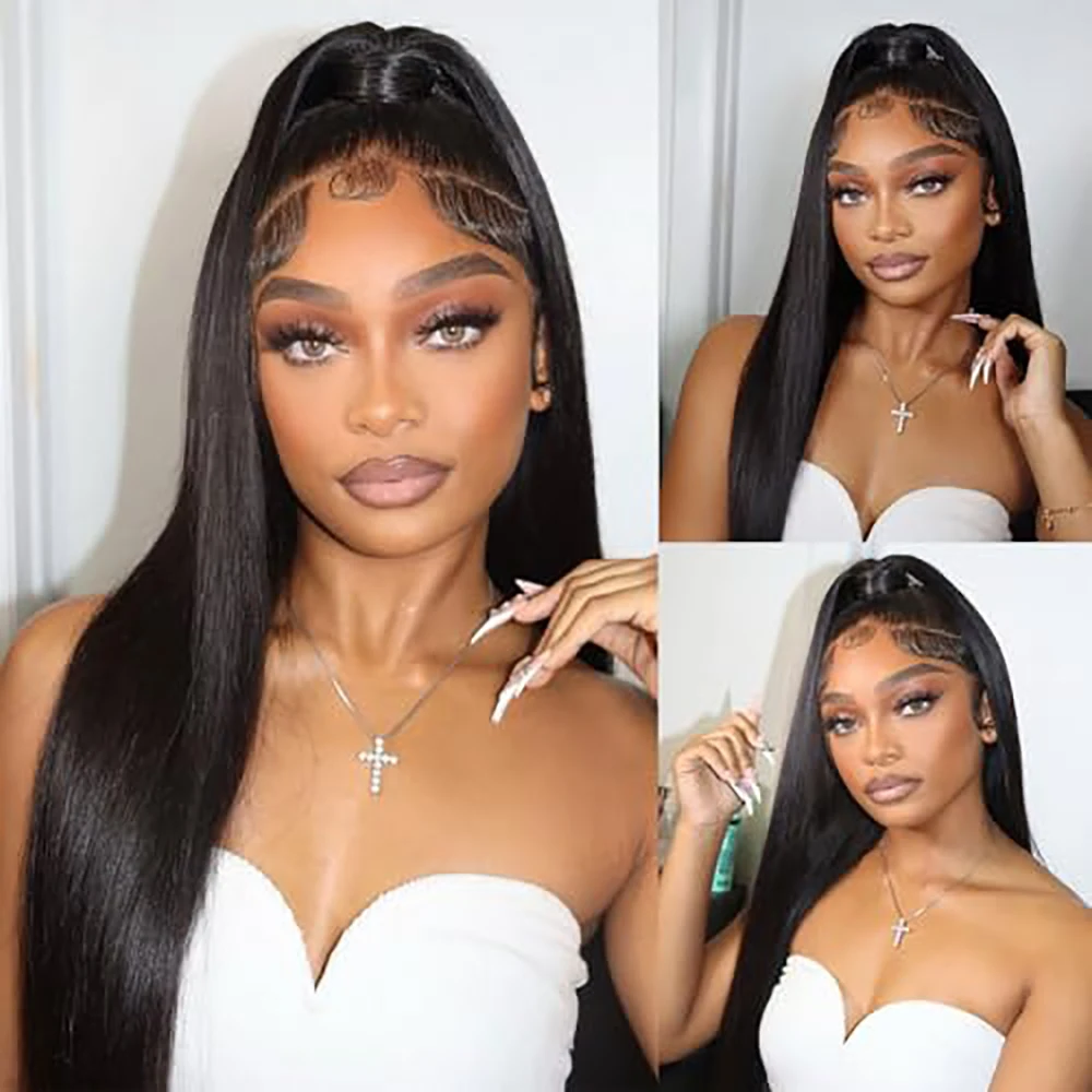 360 Straight Lace Front Wigs Human Hair Wigs for Black Women Human Hair HD Lace Front Wigs Pre Plucked Pre Bleached