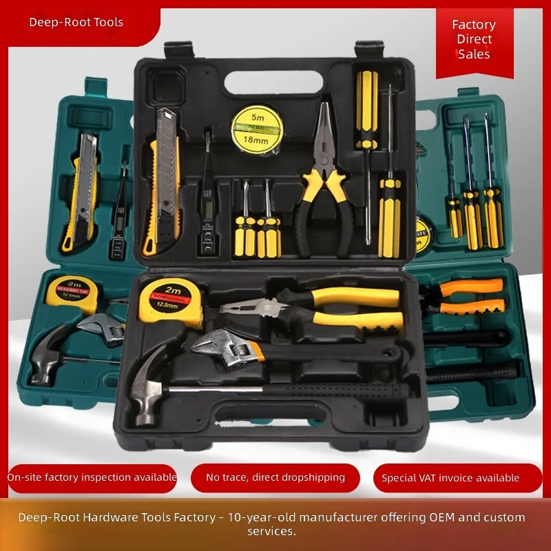 Factory-Direct Ready Stock V-STRONG 126PCS OEM  Set Car-Mounted Manganese Steel Toolbox for Auto Home Repair Drop