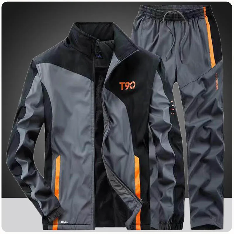 Men`s Sportswear Spring Autumn Tracksuit 2 Piece Sets Running Sports Suit Jacket+Pant Basketball Sweatsuit Men Brand Clothing