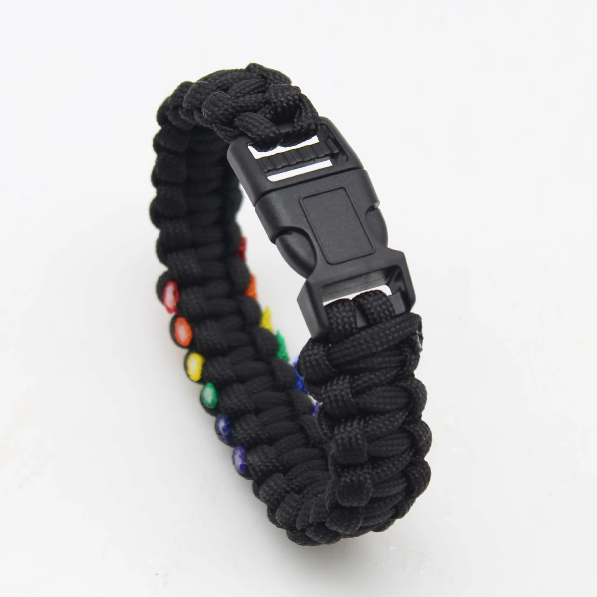 Paracord-Armband für Herren, modisch, 7 Stränge, 4 mm, taktische Fallschirmschnur, Überlebensarmbänder, Notfall, für Outdoor-Camping, Wandern – Detail 4