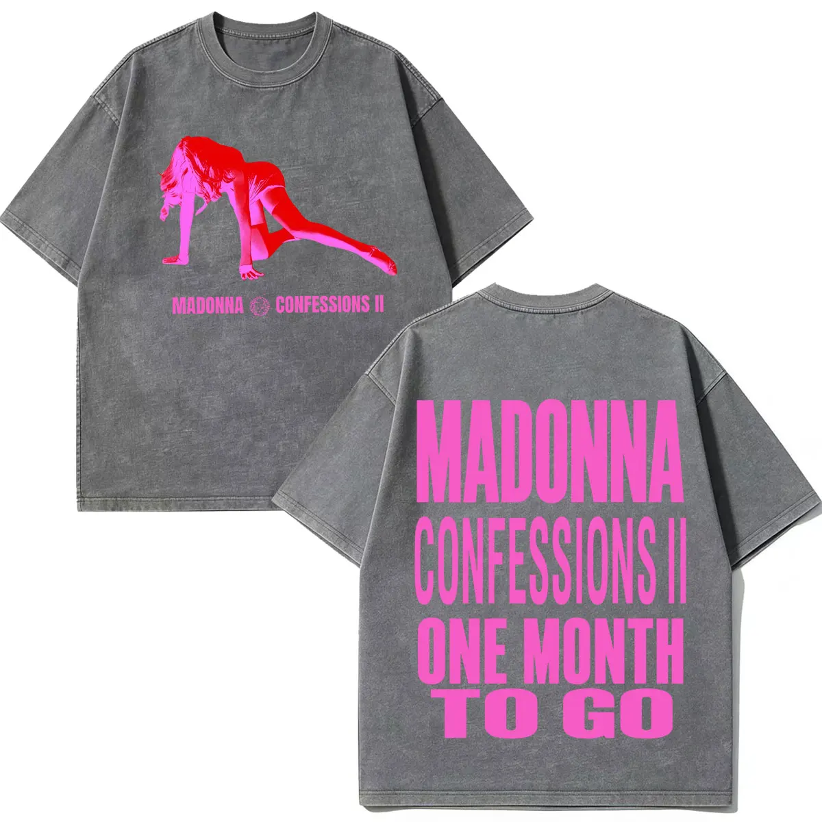 Madonna CONFESSIONS II Album Tour 2026 Print Vintage Washed Tees