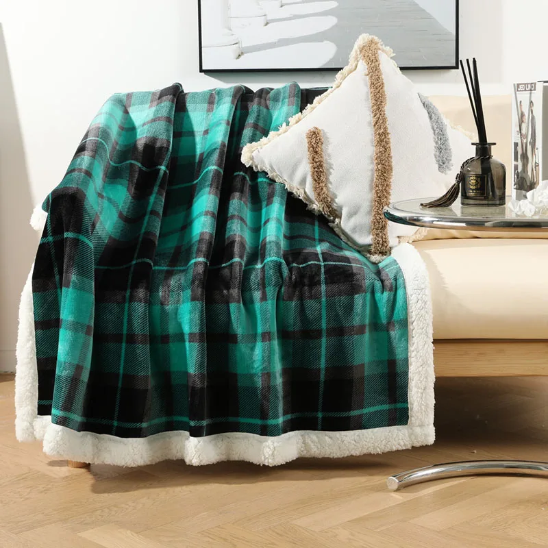 Bohemian Coral Fleece Blanket Nordic Office Travel Flannel Blanket Lamb Cashmere Sofa Throw Blanket Bed Cover Plaid Bedspread