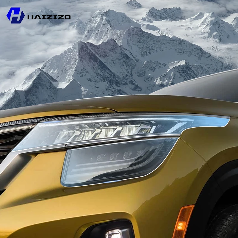 

For Kia Seltos 2020-2025 Smoke Black TPU Headlight Protection Film Anti-Scratch & UV Resistant Easy Install Vinyl Wrap Kit PPF