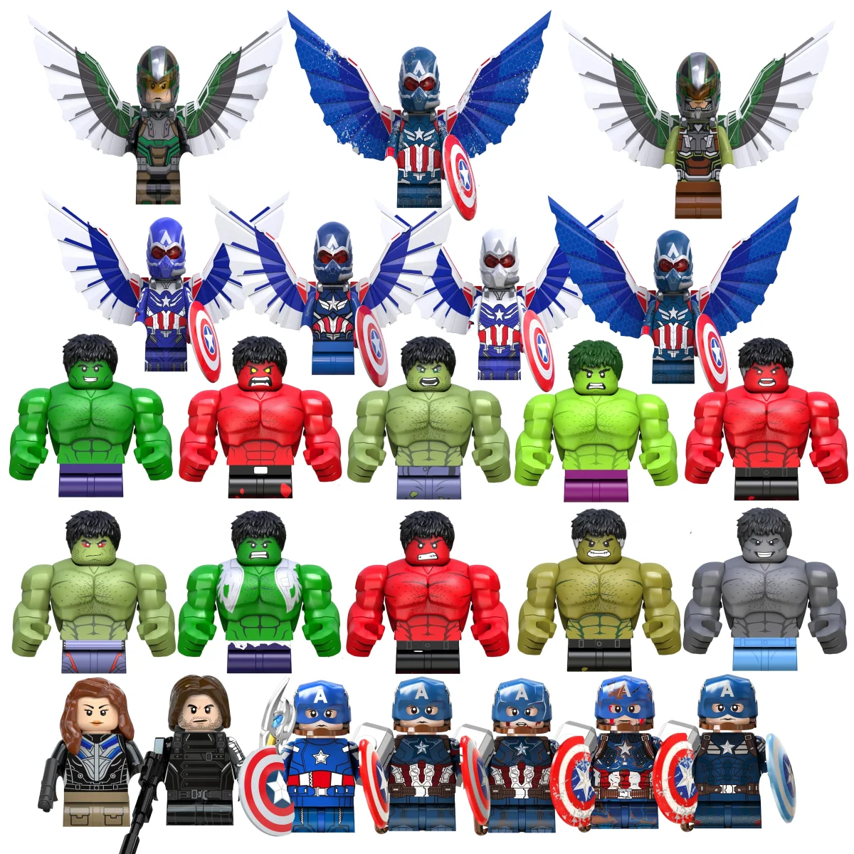 

TV6217 Marvel Building Blocks Mini Model Figures Big Goblin Spiderman Iron Man Venom Captain Hawk Deadpool Armor City Gifts Toys