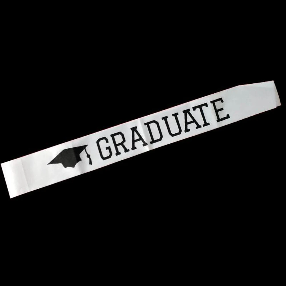 

2pcs Graduation Crown Sash Set Alloy Crystal Tiara Letter Printing Satin Etiquette Belt Party Decor Accessories For Prom