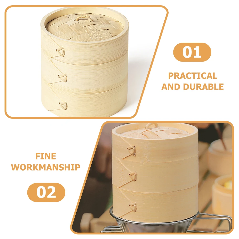 

1 set Basket For Cooking Chinese Dumplings Vegetable Mini Tortilla Cookware Steam Baskets Bamboo Rice Steamer Steamer Basket