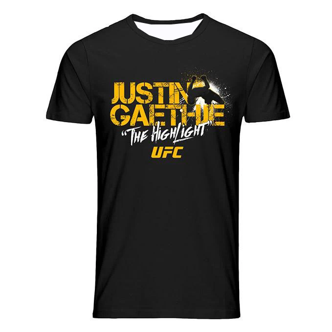 

2026 Justin "The Highlight" Gaethje UFC Theme Kids/Adults T-Shirt 3D Printing Design Short Sleeve Casual Fan Apparel