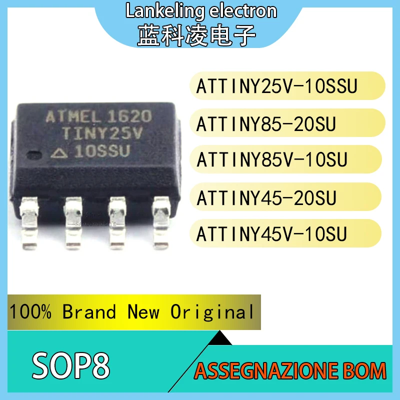 

ATTINY25V-10SSU ATTINY85-20SU ATTINY85V-10SU ATTINY45-20SU ATTINY45V-10SU 100% Brand New Original Integrated circuit MCU SOP8