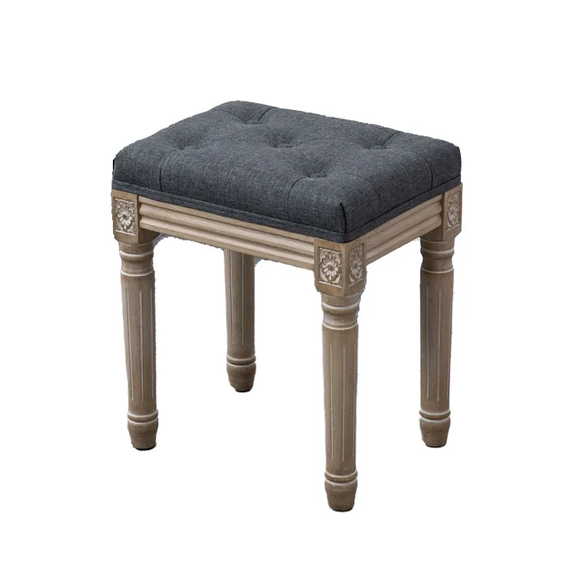 American solid wood dressing retro home door shoe changing  fitting room stool makeup stool long dining stool bedside