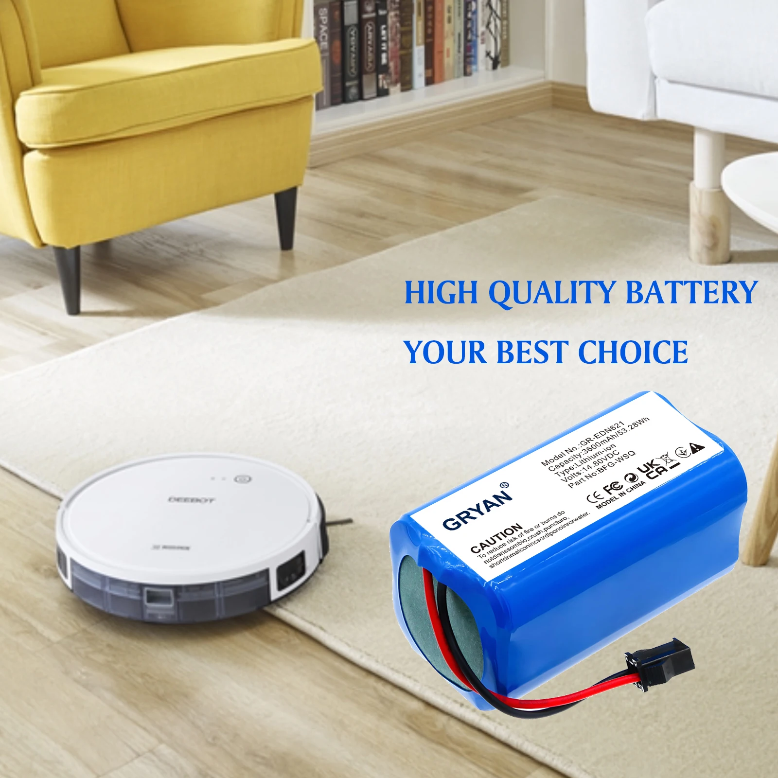 

3600mAh Battery For DEEBOT 600 601 605 710 715 Deebot N79SE Deebot 500 SH122HA Polaris PVCR-0726W PVCR-0826 PVCR-0926W
