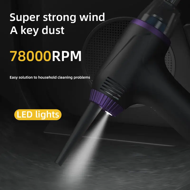 Imagem -04 - Ventilador de ar Comprimido Portátil Espanador de ar sem Escova em Aspirador para Carro Teclado Limpeza do Computador 15000mah