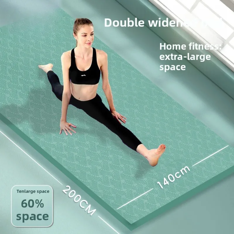 Two Person Thick Yoga Mat 2M Large Non Slip TPE Shock Absorbing Jump Rope Mat Fitness Mat Yoga Mat Gymnastics Mat