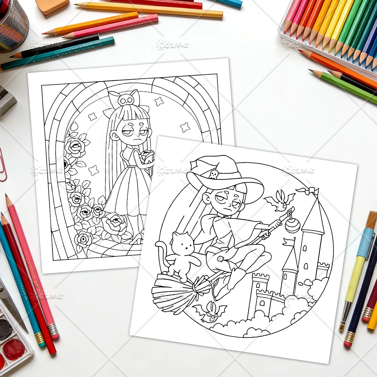 GOTHIC GIRL Malbuch für Erwachsene mit einfachen Cartoon-Mustern zur Entspannung, DIY-Mal- und Zeichenbücher für Teenager – Detail 7