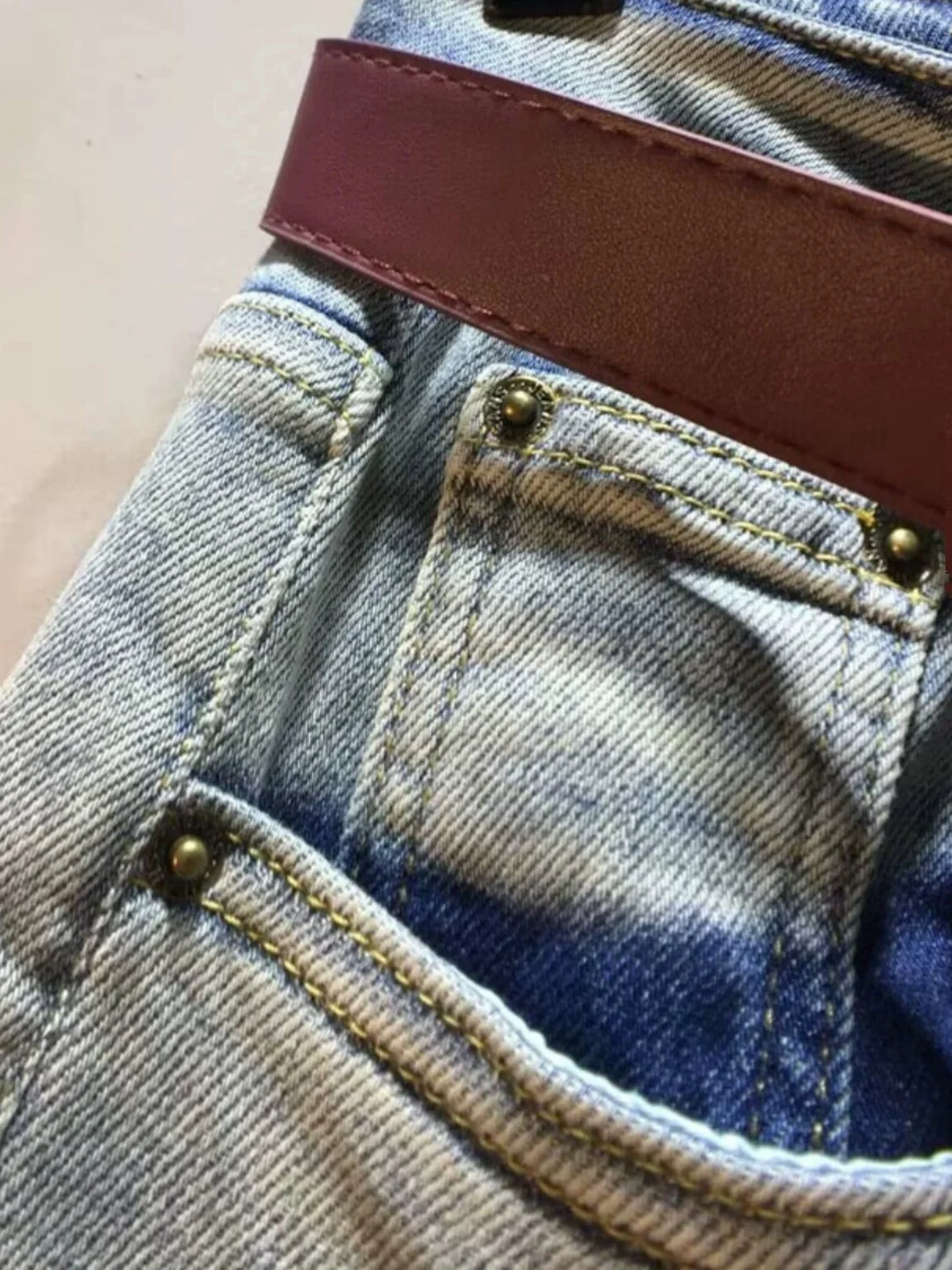 Pantalones rectos de pierna ancha para mujer, pantalón de cintura alta con bordado de diamantes y mariposas, productos europeos, primavera y verano, 2024