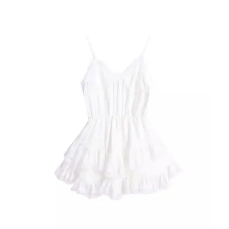 HOUZHOU Mini vestido estético de encaje dulce para mujer, vestido Sexy coreano de una pieza, corto sin mangas, elegante, vestidos de fiesta Y2k