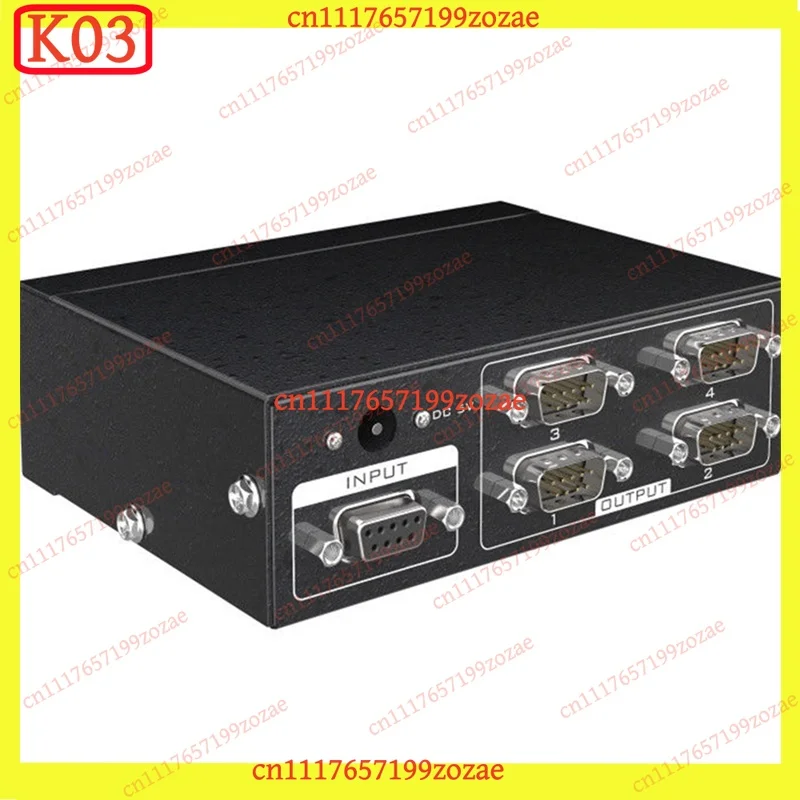 KJ02 MT-RS104 Active RS232 Splitter 1 to 4 Bi-Directional Switcher with Power Adapter, Replacement Parts