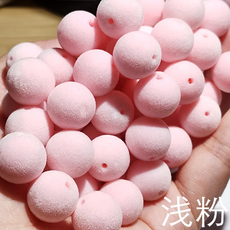 Newest Pastel Colors Wool Velvet Felt Round Gumball Beads 200pcs 14mm Bubblegum Jewelry Necklace Bracelet Earring Beading Craft