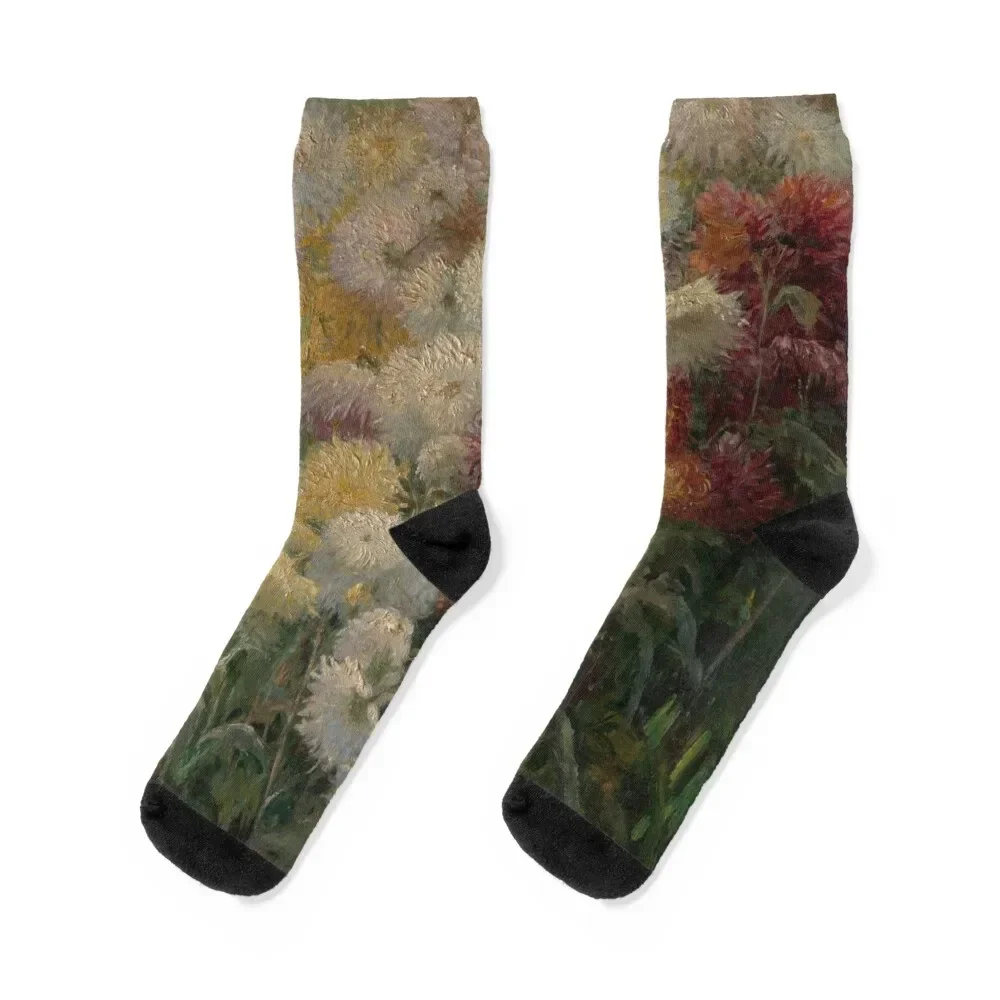 

Gustave Caillebotte. Chrysanthemums in the Garden at Petit-Gennevilliers. Socks christmass gift happy ankle Male Socks Women's