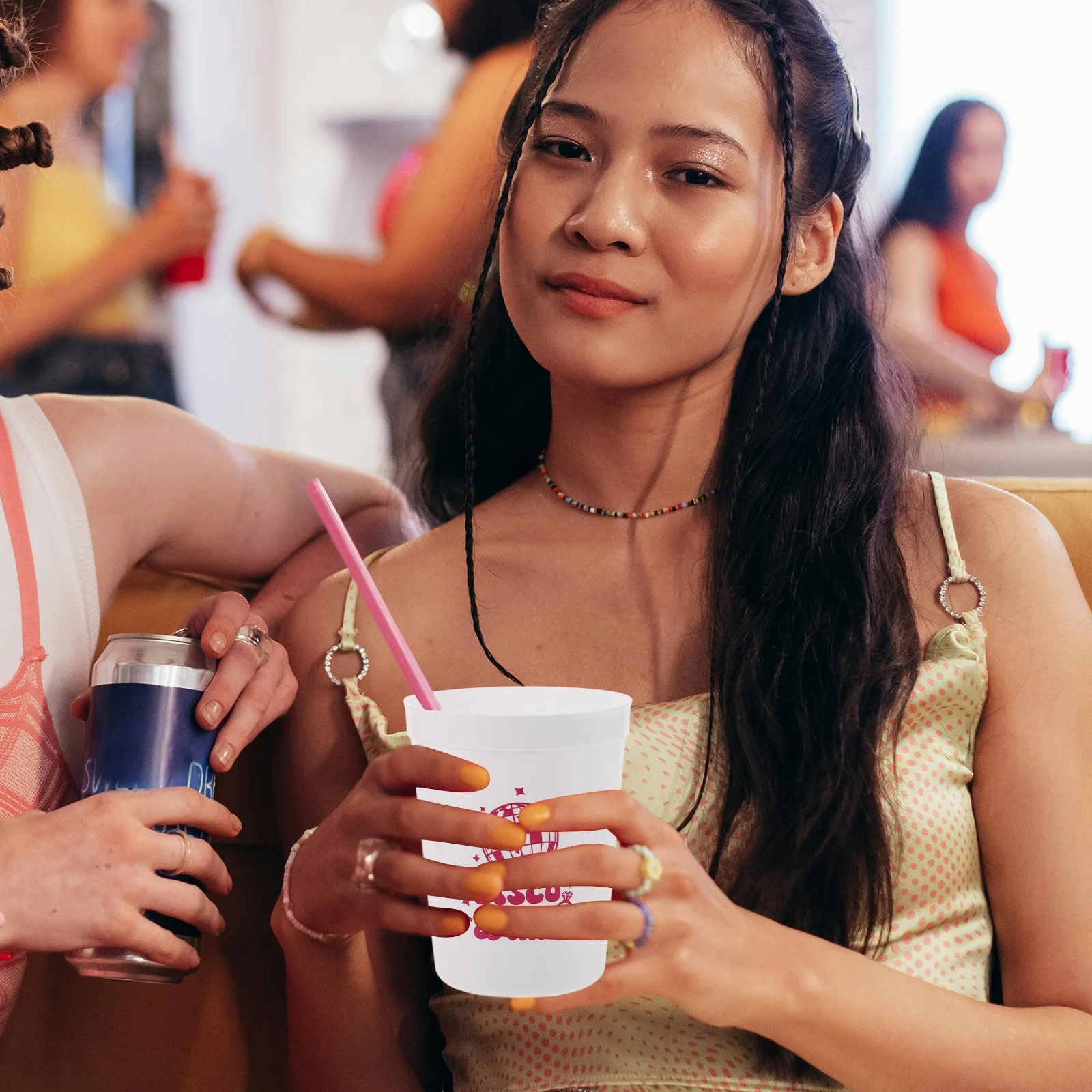 

10Pcs Disco Party Plastic Beverage Cups Unbreakable Reusable Water Juice Cups for Festival Wedding Party Beverage Cup