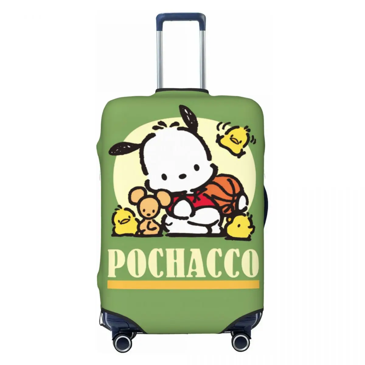 

Пользовательский чехол для чемодана с милым мультяшным рисунком Pochacco, моющиеся защитные чехлы для багажа в стиле аниме Kawaii для 18-32 дюймов