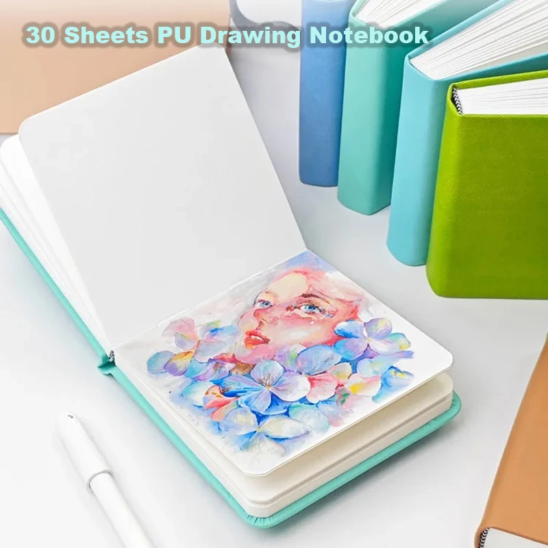 Professional 30 Sheets PU Sketchbook For Art and Drawing Sketch School Office Watercolor Notebooks Art Supplies Stationery