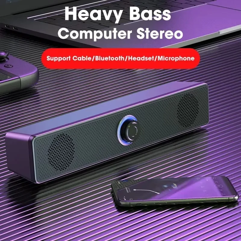 Music Soundbar Computer Caixa De Som Wired and Wireless Bluetooth Speaker Portable Sound Box Bar for PC TV Laptop Desktop Bocina view 6