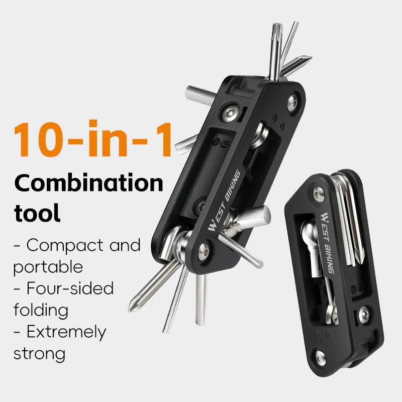 

Professional Bike Tool 10 Functions Chromoly Steel Heat Treated 132g Portable for Road Mountain Bike Maintenance