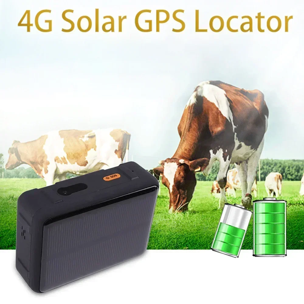 Solar Powered 4G Smart Cattle Tracker, GPS Locator Find Animals WIFI Cow Sheep Horse Camel Pets Tracking Device for Cow Tracking