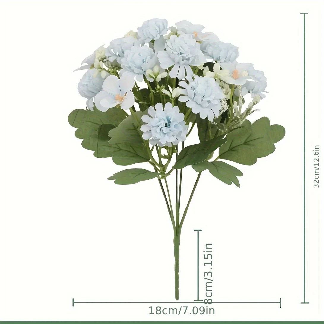 نبات محاكاة ديزي مطرز مقاس 12.6 بوصة، مكتب منزلي داخلي وخارجي، ديكور مركز الزفاف وحفلات الحديقة