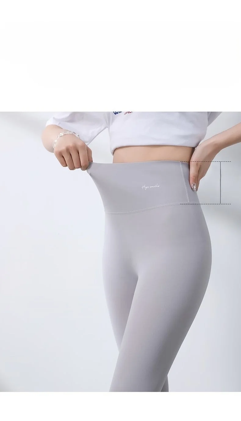 Pantalon de Yoga grande taille pour femmes, aspect épais, antidérapant, peluche, confortable, brillant, décoration de détail, flocons d'avoine, brillant, haute élasticité, GF