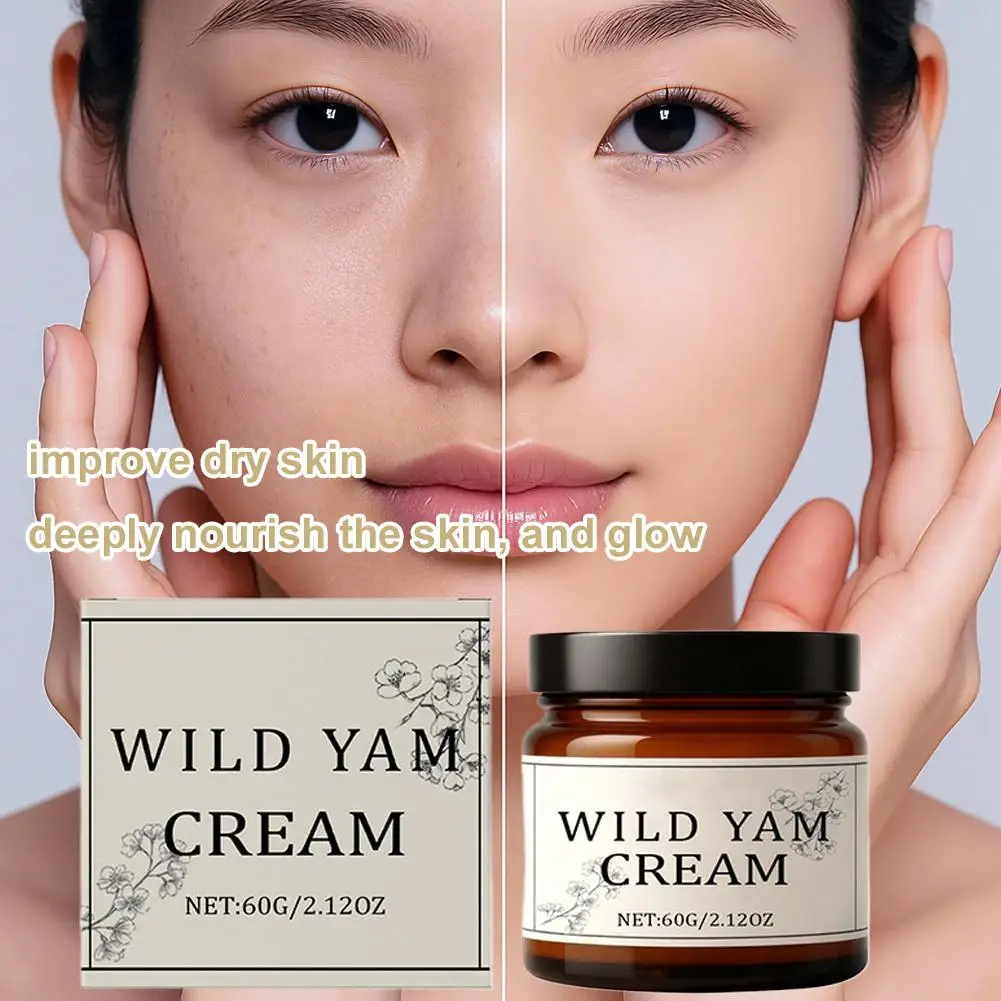Wild Yam Cream Crema facial hidratante Loción corporal Crema facial Cuidado Piel uniforme y luminosa