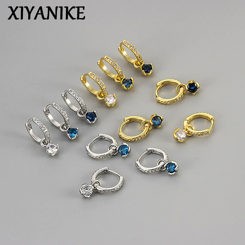

XIYANIKE Sweet Cool Colored Zircon Pendant Drop Earrings For Women Creativity New Fashion Trendy Jewelry Gift Party серьги