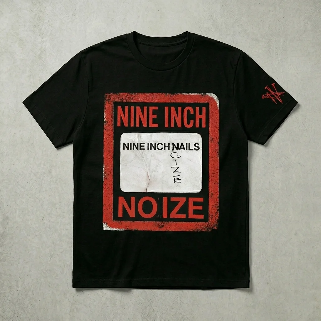 Camiseta Unisex de Manga Corta con Cuello Redondo 100% Algodón, Estilo Y2K Pop Oversized Rock, Exclusiva del Nuevo Álbum 2026 de Nine Inch Nails para Hombre