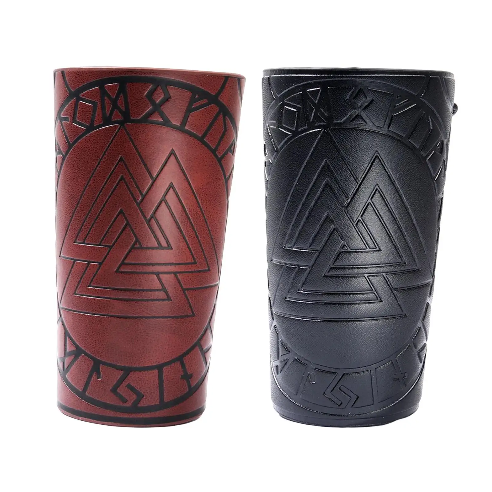 Viking Cosplay Wide Bracer Wrist Guard Triangle Pattern for Cosplay Men Dad