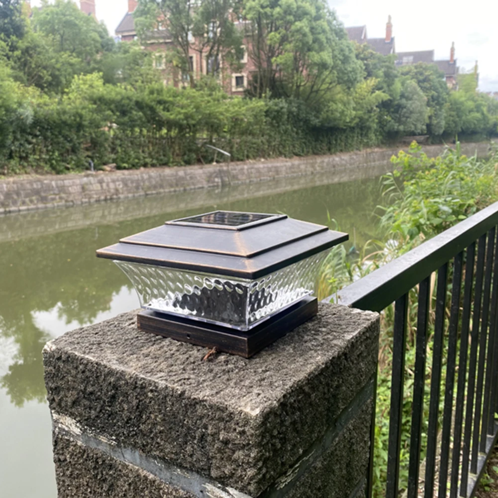 Solar Light Fence Gate Pillar Head LED Lamp Waterproof Outdoor LED Post Deck Cap 800mAh Patio Fence Gate Street Lamp 6500K/2800K