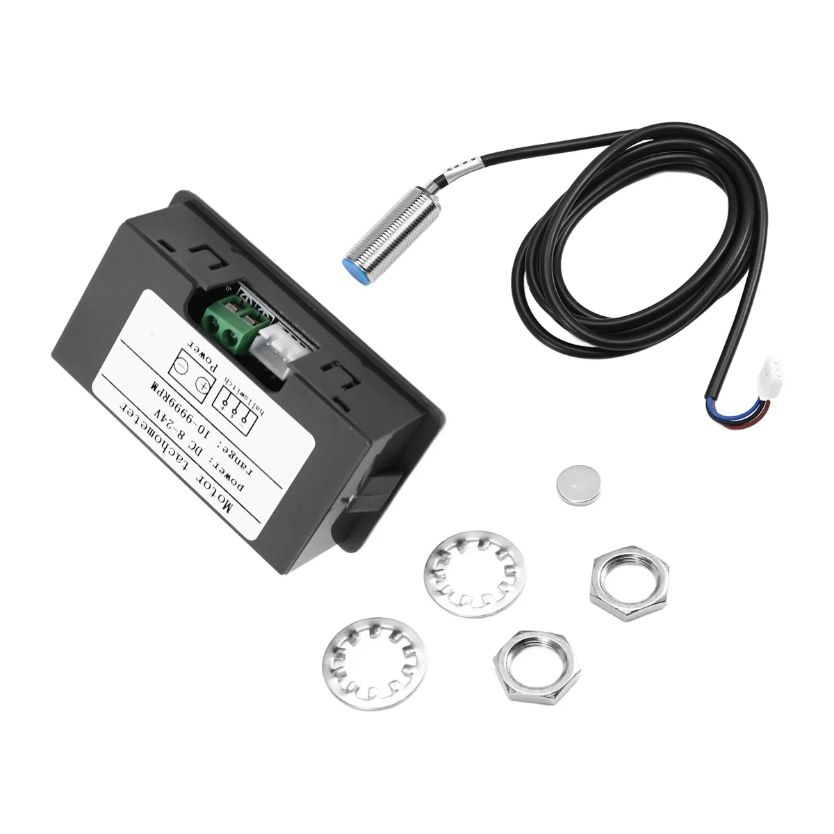 N18R 4 Display LED Digital Tacômetro RPM Medidor de Velocidade Tacômetro de Alta Precisão com Sensor de Interruptor de Proximidade Hall NPN