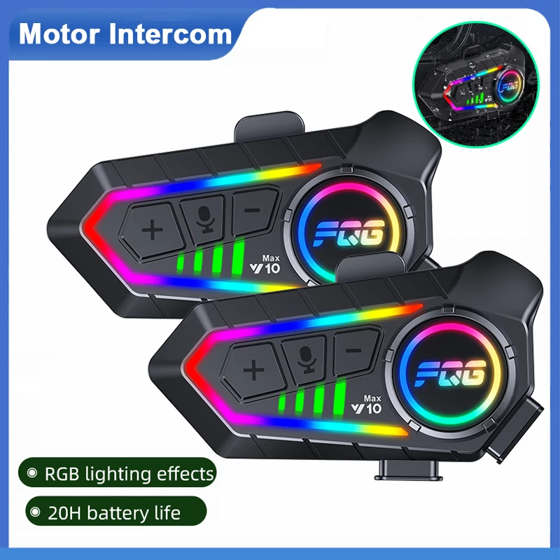 Y10 Max Bluetooth 6,0 intercomunicador para casco de motocicleta CVC + DSP doble comunicación inteligente con reducción de ruido compatible con 2 personas