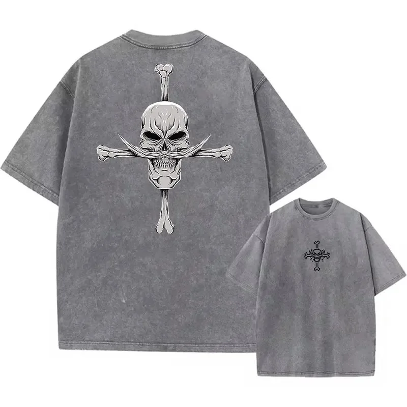 

Hip Hop Retro Washed T-Shirt Streetwear Anime Print Graphic Summer T Shirt 100% Cotton Unisex Tshirt Men Women Tops Tees Y2K