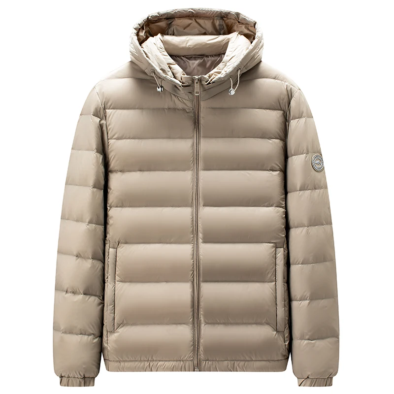 Winter new Thick men's Down Jacket casual lightweight Hooded Detachable Warm White duck down jacket men's Puffer Coat