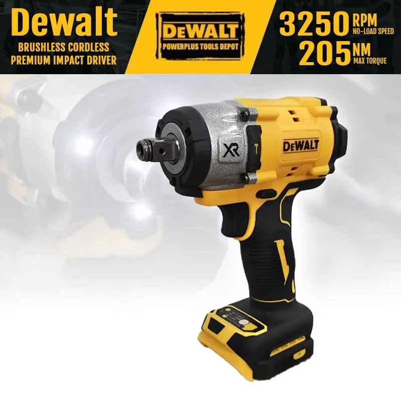 Dewalt 3250RPM Cordless Electric Wrench 205N.m Brushless Impact Wrench High Torque Power Repair Tool For Dewalt 20V Battery