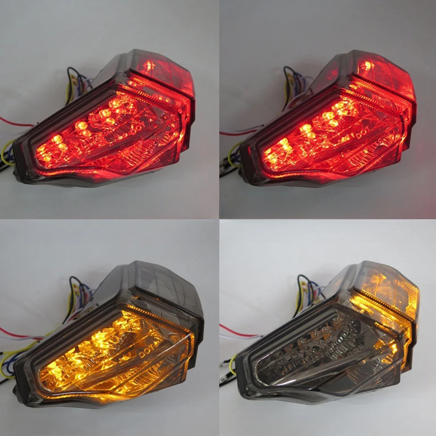 ل Ducati 848 2008-2014 ، 1098 2007-2013 ، 1198 2007-2013 دراجة نارية LED الضوء الخلفي دخان عدسة مصباح ليد خلفي بدوره