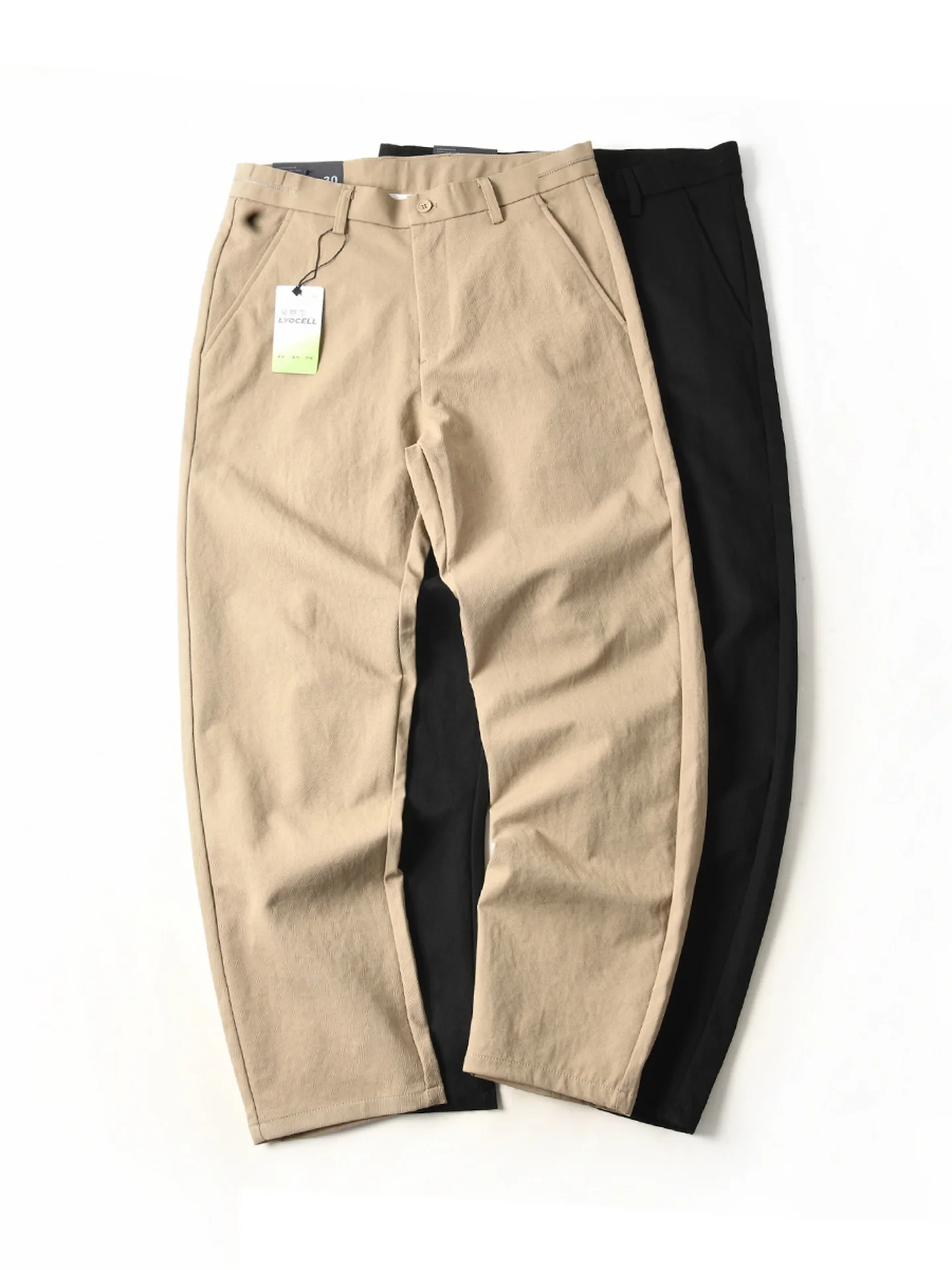 American Style Men's Slim Fit Casual Pants Breathable Polyester Lenzing Lyocell Cotton Business Administration Casual Trouser...