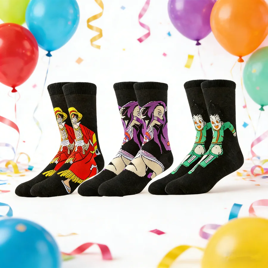 Potdemiel Cartoon Anime Socken für Männer Frauen Hip Hop Street Fashion Neuheit Lustige Casual Crew Socken
