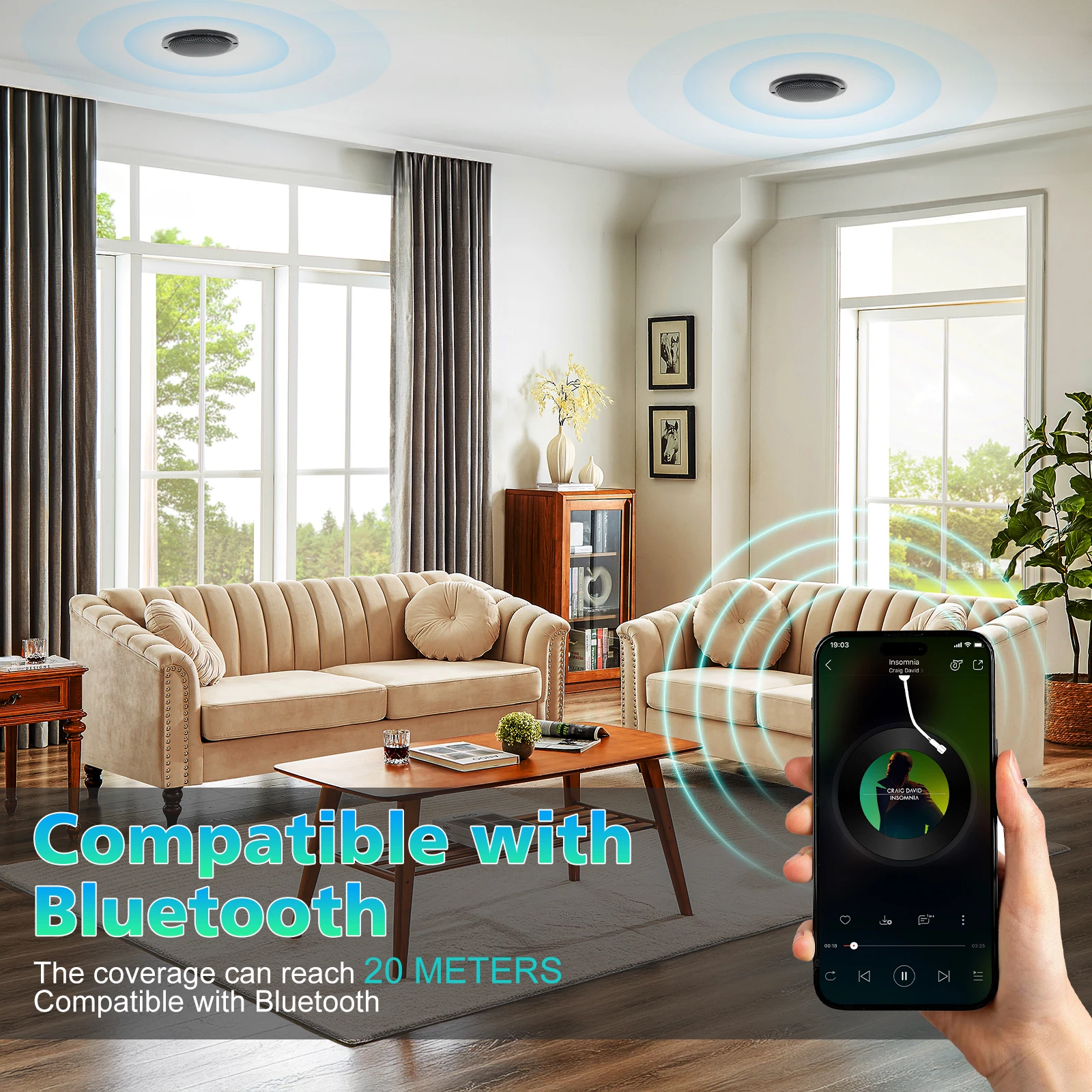 STUDIOFINIX 2 قطعة 160 واط عالية Pwr 4 ''مقاوم للماء المدمج في مضخم رقمي بلوتوث فعال السقف المتكلم تحميل نشط داخلي