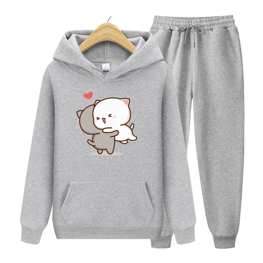 

Peach And Goma Cartoon Print Men Women Hoodie Set Casual Oversized Pullover Popular Sweatshirt Fashion Trend Unisex Clothing